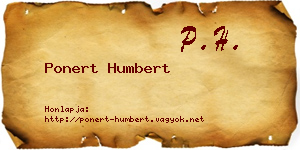 Ponert Humbert névjegykártya
